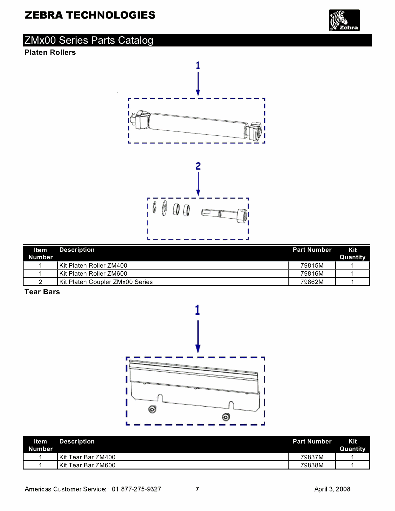 Zebra Label ZM400 ZM600 Parts List-5